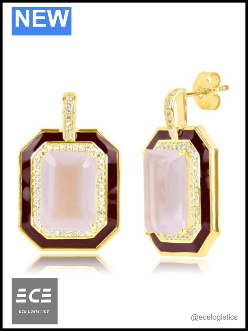 14k Gold Plated Sterling Silver Dangle Earrings Hypoallergenic